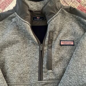 Vineyard Vines Men's Heather Gray Zip-Up Sweater